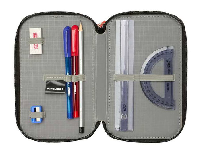 Safta Plumier Triple 37 Pièces pour Crayons - Dimensions : 12,5 x 19,5 x 5,5 cm