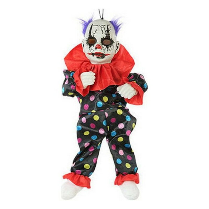 BigBuy Carnival Décoration Suspendue Clown maléfique 55 cm avec lumière, son et mouvement