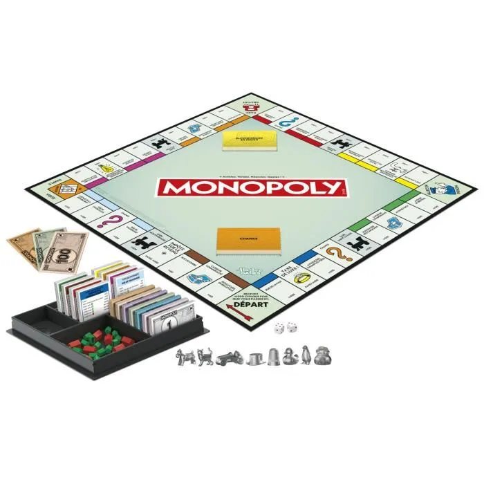 Monopoly Classique - Jeu de société de plateau avec boîte de rangement et pions grand format - Version française - 2 à 6 joueurs - À partir de 8 ans Monopoly Classique - Jeu de société de plateau avec boîte de rangement et pions grand format - Version française - 2 à 6 joueurs - À partir de 8 ans
