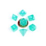 FanRoll Pack de 7 Mini Dés Sharp Mini Stardust Turquoise