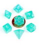 FanRoll Pack de 7 Mini Dés Sharp Mini Stardust Turquoise