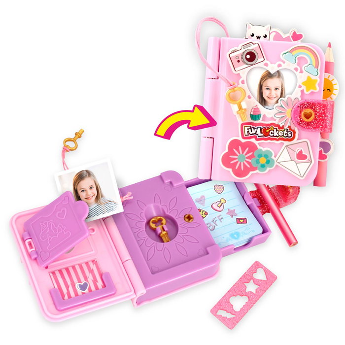 Funlockets Mini Journal Secret Rose avec accessoires