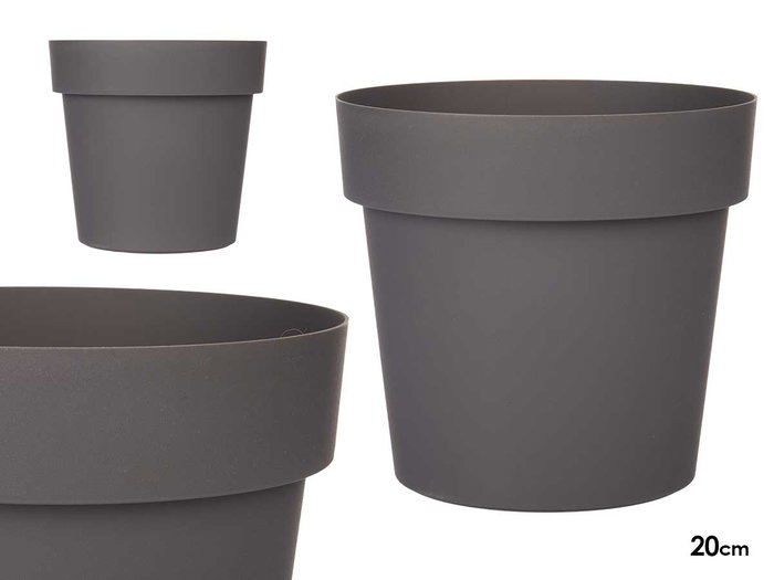 Ibergarden Pot de fleurs en plastique gris 20 cm de diamètre, capacité 3,4 L (Set de 12) Ibergarden Pot de fleurs en plastique gris 20 cm de diamètre, capacité 3,4 L (Set de 12)