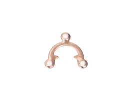 Innspiro Connecteur métallique à 3 trous doré 10x8mm