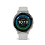 Garmin Montre Connectée GPS Venu 3S 30.4mm (1.2") Acier Silver, Boîtier et Bracelet Silicone Vert Sauge - Autonomie Jusqu'à 14 Jours