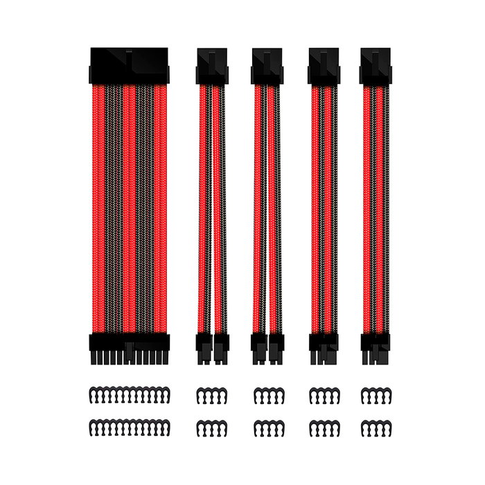 Phoenix Technologies Kit d'extension de câbles ATX Phoenix, 30 cm, Noir et Rouge Phoenix Technologies Kit d'extension de câbles ATX Phoenix, 30 cm, Noir et Rouge