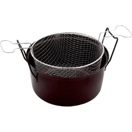 Baumalu Friteuse du Nord en Acier Noir - Diamètre 28 cm, 6 Litres, Compatible Tous Feux Dont Induction, Panier en Fil d'Acier