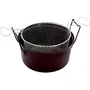 Baumalu Friteuse du Nord en Acier Noir - Diamètre 28 cm, 6 Litres, Compatible Tous Feux Dont Induction, Panier en Fil d'Acier