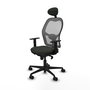 Piqueras y Crespo Chaise de Bureau Jorquera avec Appui-tête, Noir et Gris