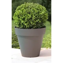 Riviera Soleilla Pot de fleurs Rond Ø 39,2 x 35,8 cm 25 L Polypropylène Résistant au Gel et UV Gris Pailleté