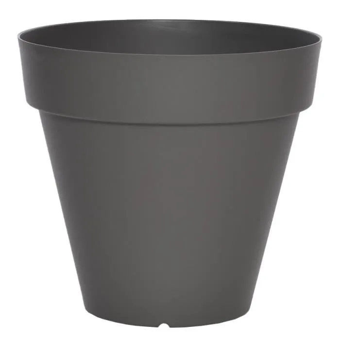 Riviera Soleilla Pot de fleurs Rond Ø 39,2 x 35,8 cm 25 L Polypropylène Résistant au Gel et UV Gris Pailleté