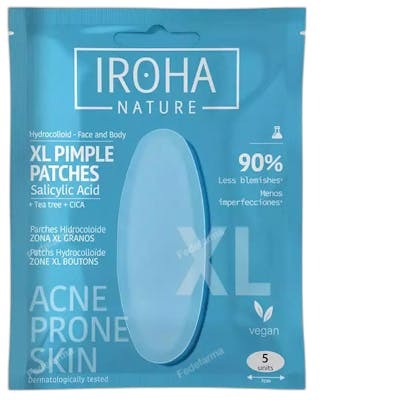 Iroha Patchs hydrocolloïdes XL pour peaux à tendance acnéique, 5 unités
