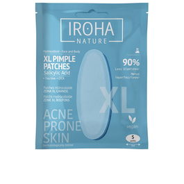 Iroha Patchs hydrocolloïdes XL pour peaux acnéiques, 5 unités, Acide Salicylique, Centella Asiatica, Huile d'arbre à thé