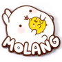 THE CARAT SHOP Broche Logo Molang et Piu Piu en Alliage de Zinc