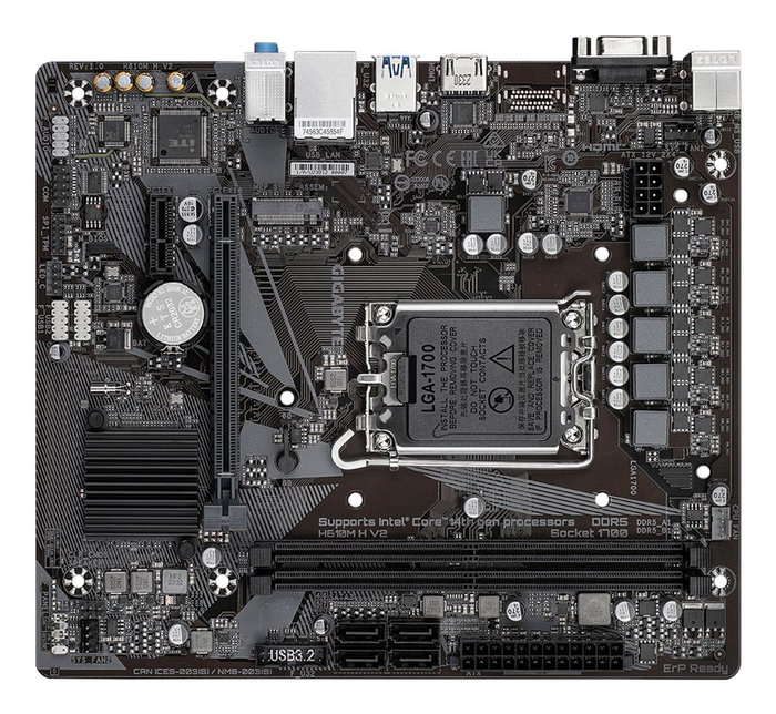Gigabyte H610M H V2 Carte mère Micro ATX LGA1700 DDR5 pour Intel 12e/13e/14e génération