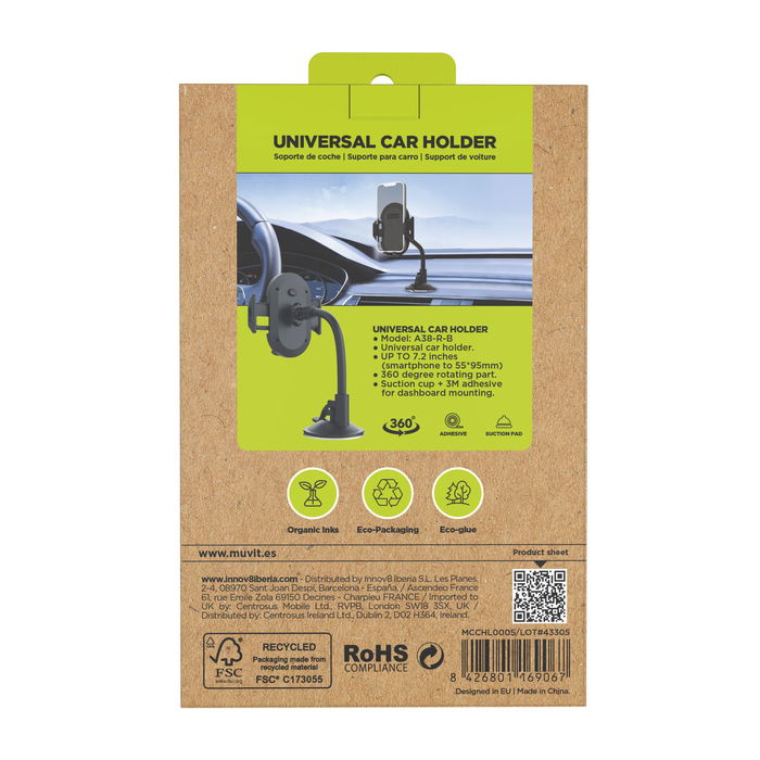 Support de voiture Muvit Noir 7"