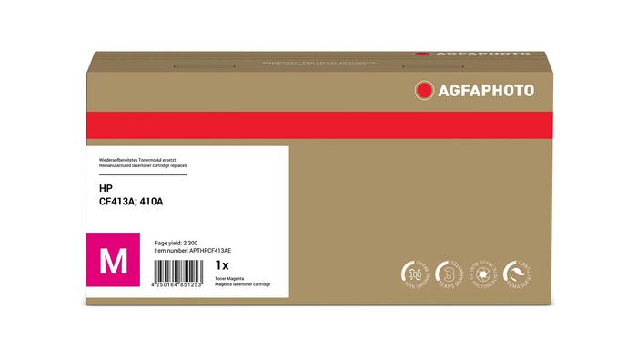 AgfaPhoto Cartouche de toner compatible HP CF413A, Magenta, 2300 pages AgfaPhoto Cartouche de toner compatible HP CF413A, Magenta, 2300 pages