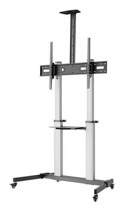 Ewent Support au sol avec roues pour TV 60"-100", jusqu'à 100 kg, VESA 1000x600, aluminium, ajustable en hauteur et inclinaison, gris Ewent Support au sol avec roues pour TV 60"-100", jusqu'à 100 kg, VESA 1000x600, aluminium, ajustable en hauteur et inclinaison, gris