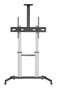 Ewent Support au sol avec roues pour TV 60"-100", jusqu'à 100 kg, VESA 1000x600, aluminium, ajustable en hauteur et inclinaison, gris
