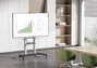 Ewent Support au sol avec roues pour TV 60"-100", jusqu'à 100 kg, VESA 1000x600, aluminium, ajustable en hauteur et inclinaison, gris