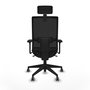 Piqueras Y Crespo Chaise de bureau Horna, mécanisme Synchro, Accoudoirs 3D, Noir