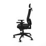 Piqueras Y Crespo Chaise de bureau Horna, mécanisme Synchro, Accoudoirs 3D, Noir