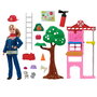Barbie Poupée Pompière avec Station de Pompiers, Véhicule, Uniforme et Accessoires - Jouet Mattel HRG55 pour Enfants dès 3 Ans