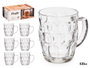 Vivalto Jarre à Bière 520 ml avec Anse Verre Transparent 14 x 12 x 9.5 cm (Set de 24)