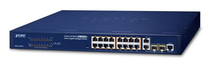 Planet FGSW-1816HPS Commutateur Ethernet géré 16 ports 10/100TX PoE+ et 2 ports combo Gigabit Planet FGSW-1816HPS Commutateur Ethernet géré 16 ports 10/100TX PoE+ et 2 ports combo Gigabit