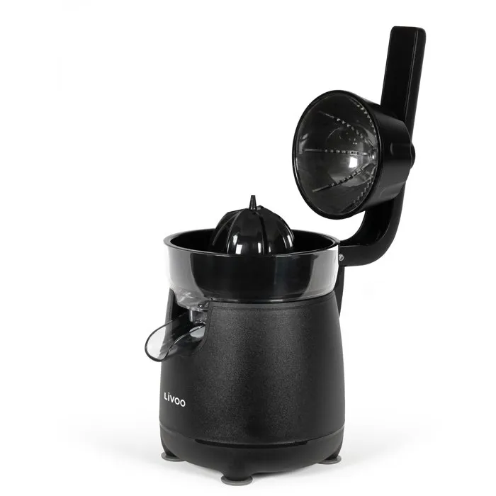 Livoo DOD211N Presse-agrumes électrique à bras, 120 W, Noir, avec grand et petit cônes, bec verseur anti-gouttes, nettoyage facile