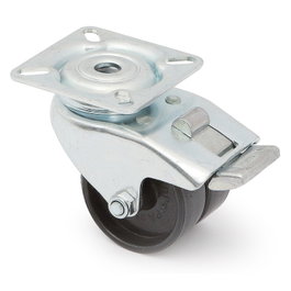 TENTE Roue pivotante Crona double bague Ø50mm polyamide zinguée avec frein