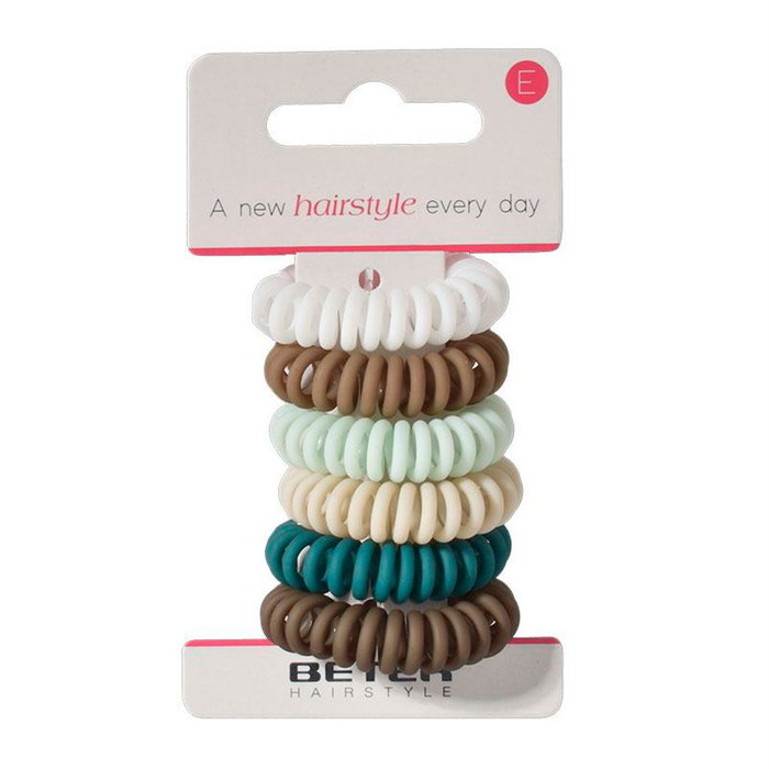 Beter Lot de 6 serre-têtes en spirale épaisse, couleurs assorties