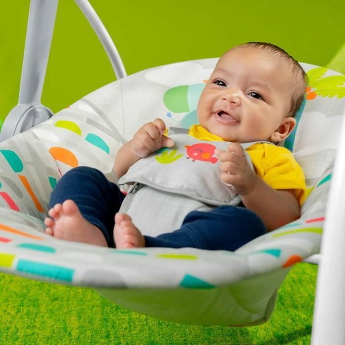 Bright Starts Playful Paradise Balancelle Portable Gris et Blanc