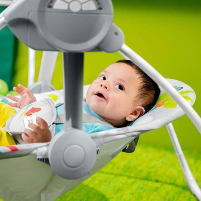 Bright Starts Playful Paradise Balancelle Portable Gris et Blanc