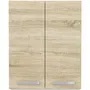 LASSEN - Meuble haut 2 portes battantes, Décor chêne sonoma, Dimensions : L 60 x P 31.6 x H 72 cm, Panneau de particule 16 mm, Contemporain
