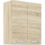 LASSEN - Meuble haut 2 portes battantes, Décor chêne sonoma, Dimensions : L 60 x P 31.6 x H 72 cm, Panneau de particule 16 mm, Contemporain