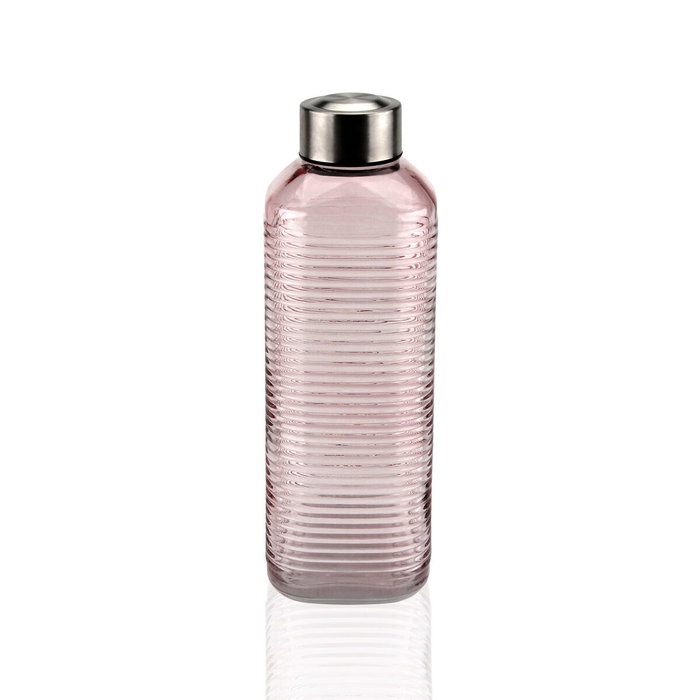 Bouteille d'eau Versa Rose verre Aluminium 1 L 8,3 x 23,5 x 8,3 cm Bouteille d'eau Versa Rose verre Aluminium 1 L 8,3 x 23,5 x 8,3 cm