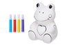 Pincello Tirelire Grenouille Céramique avec 4 Feutres 9 x 12 x 9 cm Blanc (Set de 24)