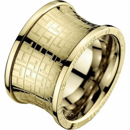 Tommy Hilfiger Bague en Acier Inoxydable Dorée Taille 52