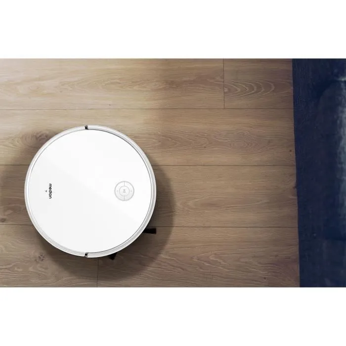 Aspirateur Robot MEDION S35 Blanc, MD11899, 4000 Pa, autonomie 140 min, réservoir 550 ml, navigation Gyro/S-Lines