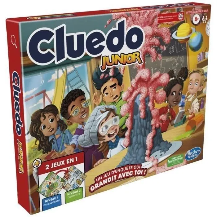 Hasbro Gaming Cluedo Junior 2-en-1 Jeu de société réversible, jeu de réflexion pour enfant