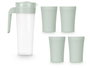 Leknes Set 1 Pichet Vert 1,4L et 4 Verres 400ml Plastique 14x24,7x10cm (Set de 24)