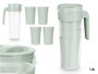 Leknes Set 1 Pichet Vert 1,4L et 4 Verres 400ml Plastique 14x24,7x10cm (Set de 24)