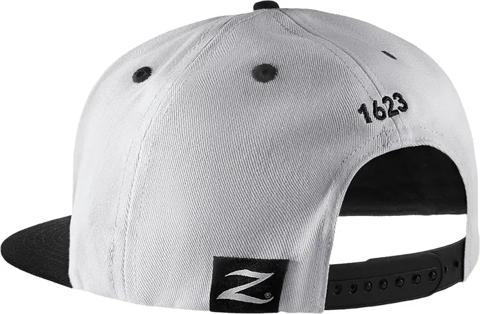 Zildjian Casquette blanche de 6 panneaux avec visière plate et snapback