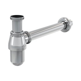 Prhie Siphon bouteille laiton chromé 1'' 1/4 x 32 mm avec tube 30 cm