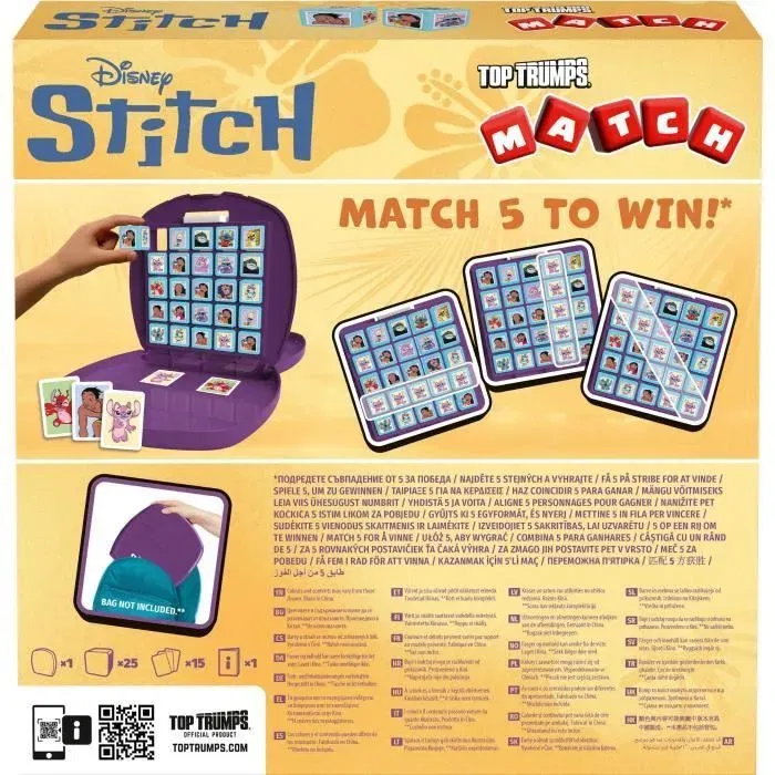 Winning Moves - Match Stitch - Jeu de société sous licence Lilo & Stitch - Jeu de stratégie à 2 joueurs avec des cubes colorés - Édition 2025