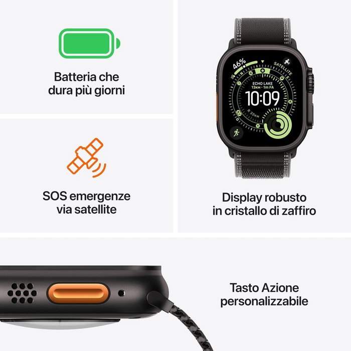 Montre intelligente Apple MF0E4QL/A Titane 49 mm Montre intelligente Apple MF0E4QL/A Titane 49 mm