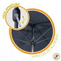 Color Baby Parasol de terrasse 300 cm avec cheminée et mât en aluminium de 4.8 cm couleur anthracite