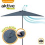 Color Baby Parasol de terrasse 300 cm avec cheminée et mât en aluminium de 4.8 cm couleur anthracite
