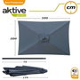 Color Baby Parasol de terrasse 300 cm avec cheminée et mât en aluminium de 4.8 cm couleur anthracite
